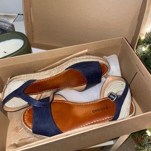 Blue espadrille heeled